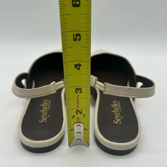 Seychelles Good Girl Ivory Leather Slingback Flats Pointed Toe Size 10 NWB - Picture 8 of 13